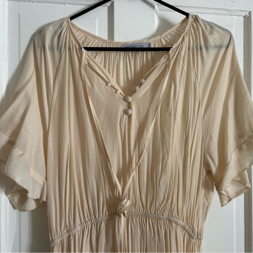 NWOT Beautiful sheer cream colored maxi dress. - Picture 2 of 4